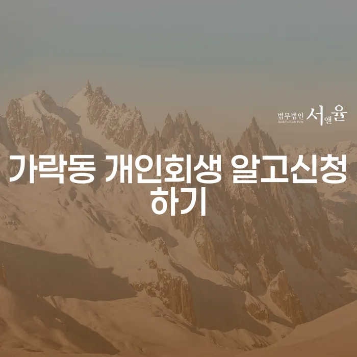 가락동 개인회생 알고신청하기