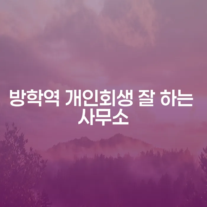 방학역 개인회생 잘 하는 사무소